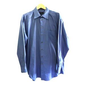 CLAIBORNE- T-WEAVE MENS BLUE BUTTON -DOWN LONG SLEEVE SHIRT SIZE X-LARGE